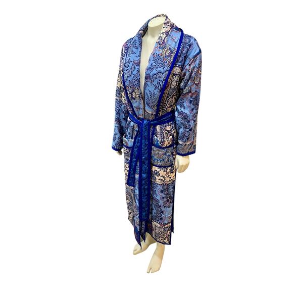 Free People Intimately In Your Dream Robe Purple Paisley Size XS - Picture 8 of 15